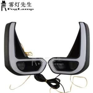 LED DRL Day Light for Toyota Hilux Revo 2020 2021 Daytime Running Light Fog Lamp Bezel with Dynamic Sequential