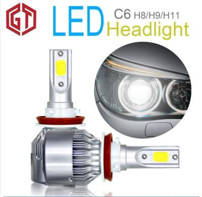 Factory Auto Part LED Headlight Bulb COB Chip H4 H7 9005 9006 LED H4 Headlights C6 LED Headlight