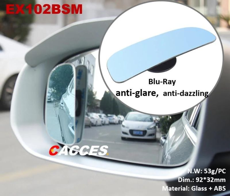 Cacces HD Anti Glare Rear View Mirror for Car, Clip on Wide Angle Rearview Mirror Eliminate Blind Spots Convex Glass Blue No Dazzling Super Clear Auziliary Lens