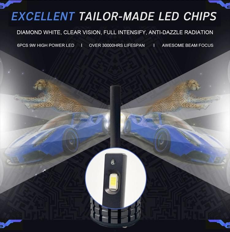 V11n Fanless Bulb Seoul 3570 LED Chips 8000lm 48W H1 H3 H4 H7 H11 9005 9006 880 881 LED Headlights