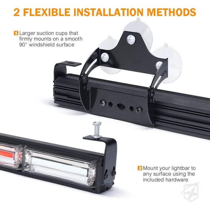 COB LED Flashing Strobing Modes High Intensity Law Enforcement Traffic Advisor Emergency Hazard Warning Vehicle Strobe Light Bar Kit