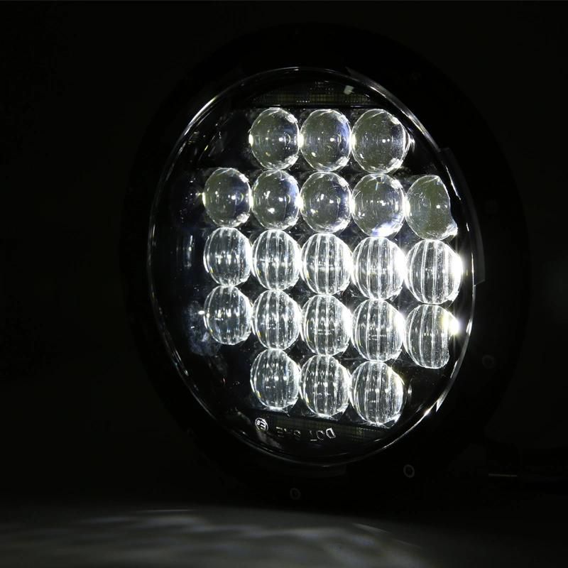 5D Lens 7" Round 126W LED Replacement Headlamp H4 Hi/Low Beam Headlight