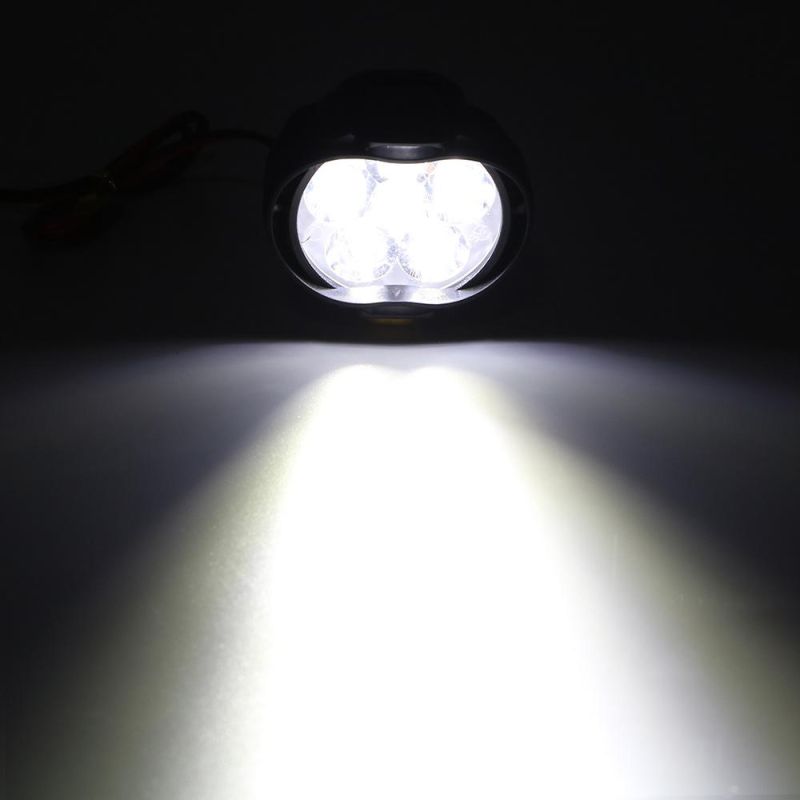 2PCS Motorcycles Headlight 6500K White Super Bright 6 LED Working Spot Light Motorbike Fog Lamp 1200lm LED Headlight