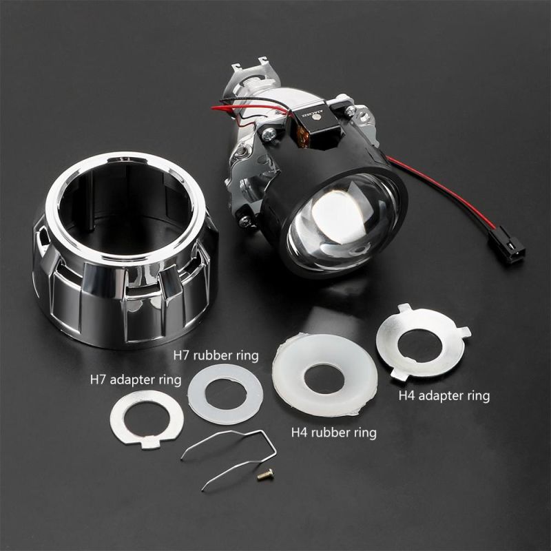 H1 LED Bulb H4 H7 Xenon HID Projector Lens Silver Black Shell 2.5 Inch Motorcycle Car Accessories