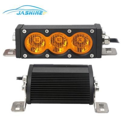 Single Row Amber White Dual Color Lens 30W 6inch LED Light Bar with 10W LED
