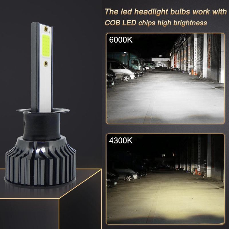 Powerful Super Bright LED LED Headlight H1 Auto Lamp Car Automobiles LED Head Lamp 12V 24V 6000K White Light