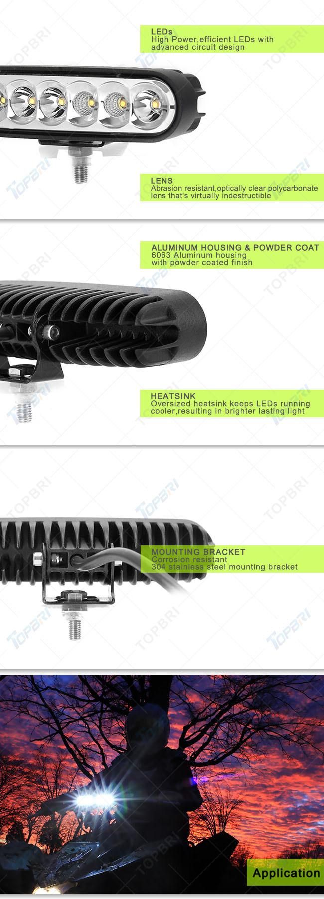 6.6inch CREE Auto Car 40W LED Work Lamp