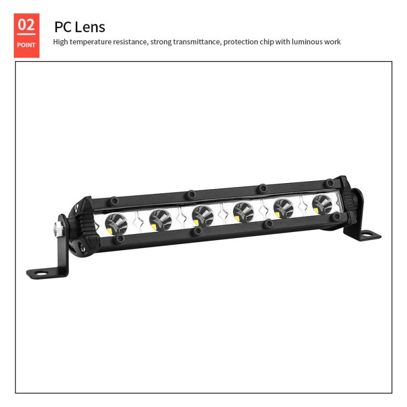 Dxz Single Row 3030 Light Bar 18W 6LED 12-24V Work Light Auto Parts Car Accessories Spotlight