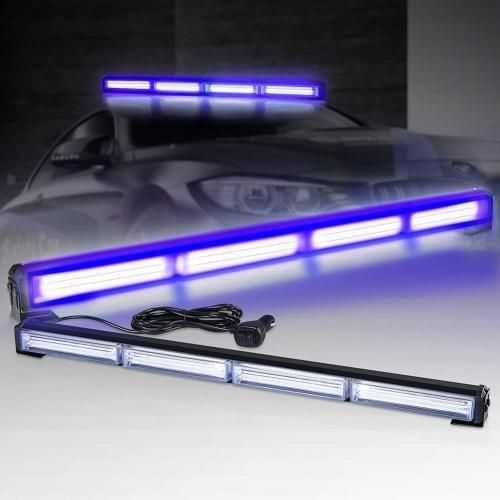 COB LED Strobe Light 24" Flashing Modes Magnet Base Car Traffic Emergency Light Bar Hazard Warning Flash Lamp
