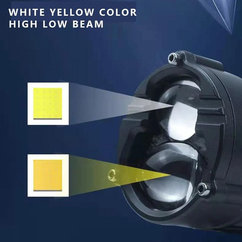 High Power LED Fog Lamp Driving Light Spot LED Motor Cycle Bike High Low Beam Dual Color Headlight Car LED Work Light