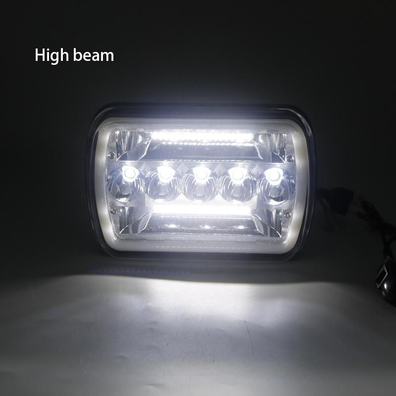 Auto Head Lights Amber Tractor Cars 12V 45W Angle Eyes 5X7 Inch LED Headlights