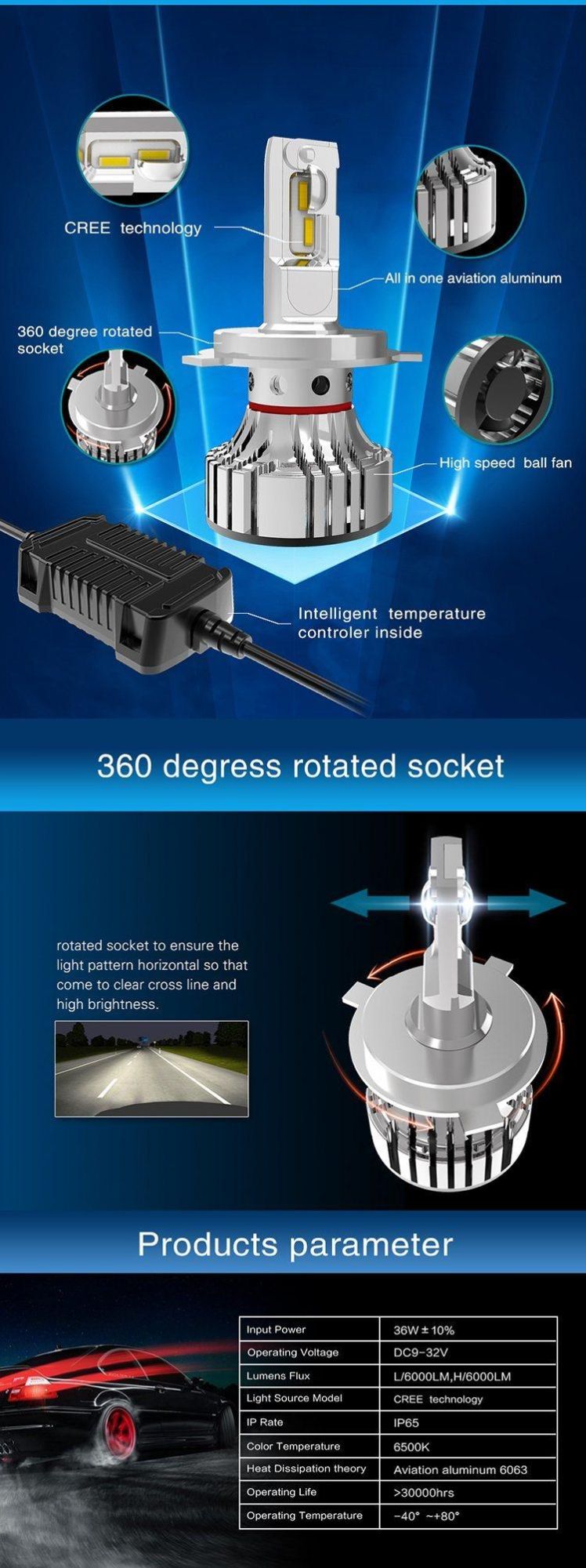 Auto Motorcycle Bulb 9005 9007 LED Car Light Bulb Canbus Error H7 Lamp Swift H4 F2 LED Headlight