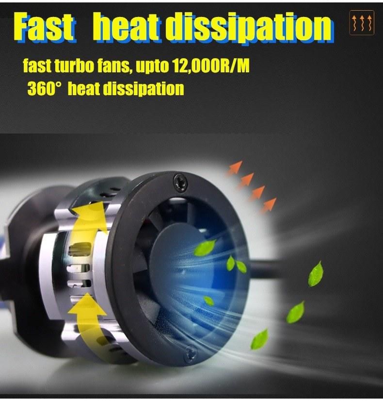 Car Styling 3 Color 3000K 6500K 8000K All in 1 80W 360° Bright COB Auto LED 9006 9005 H11 H4 H7 LED Headlight 12V