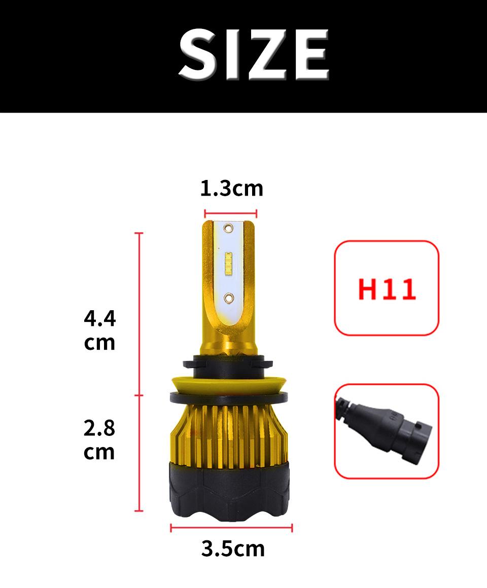 K5 LED Headlight Chip Csp K5 LED Headlight Dual Beam H4 9007 9012 Low Beam 9005 9006 881 12V 40W 8000lm