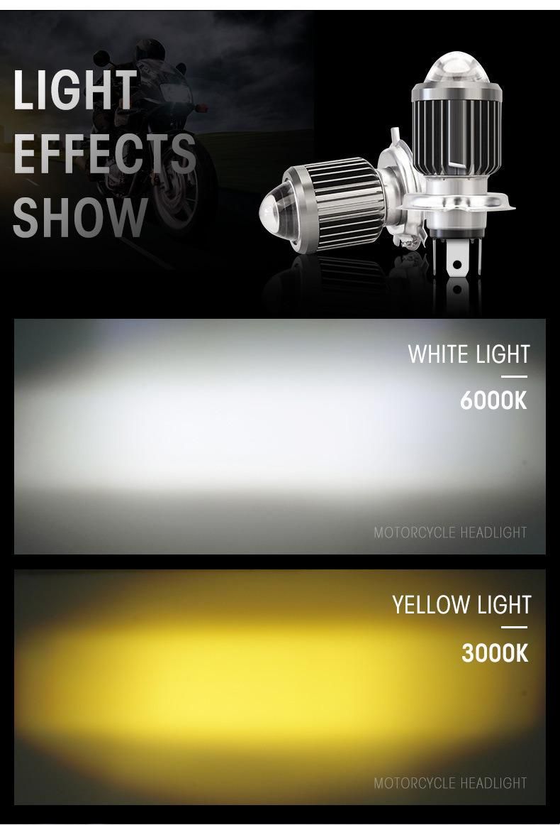 2PCS Motorcycle LED Headlight Driving Fog Light Spot Lamp on/off Switch Motorbike U1 Lens 6000K-7000K 600lm Motorcycle Lights Lens