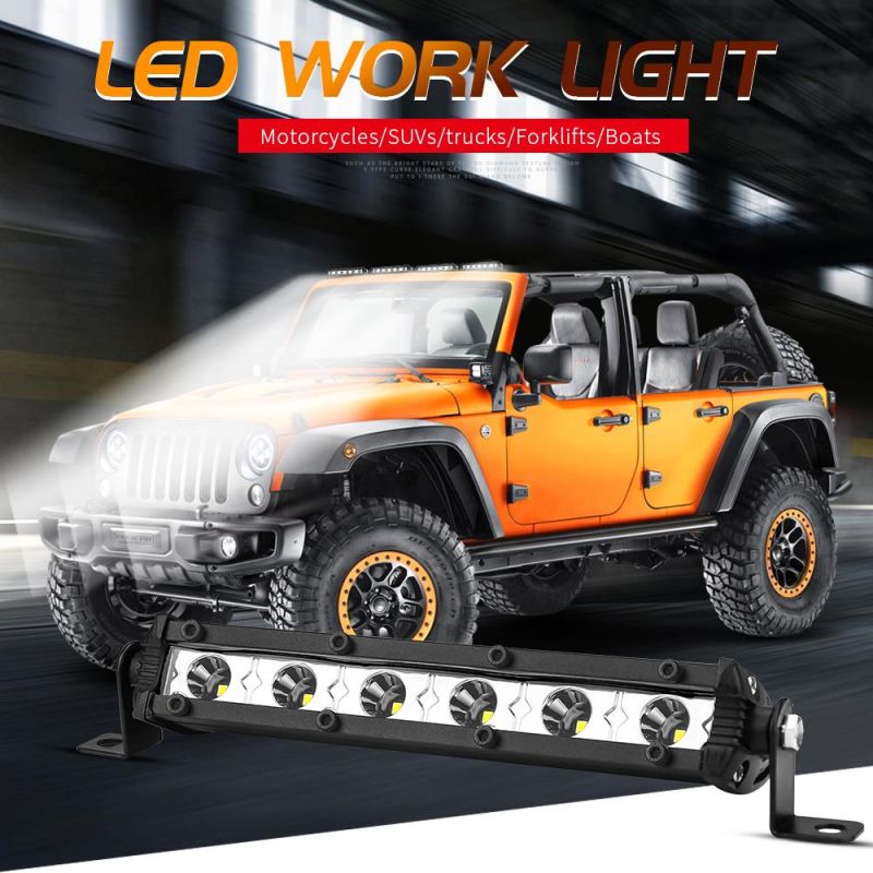 Dxz Single Row 3030 Light Bar 18W 6LED 12-24V Work Light Auto Parts Car Accessories Spotlight
